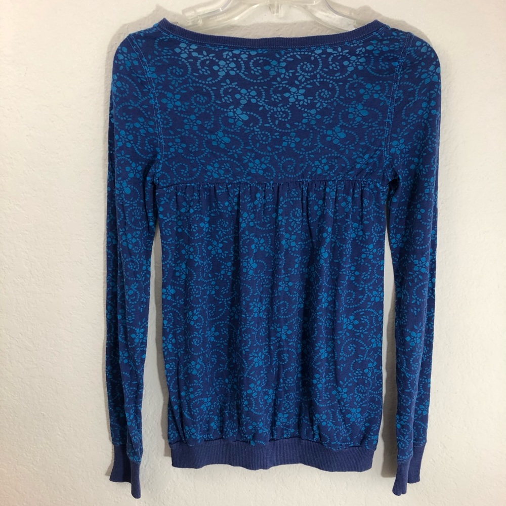 Free People XS TP Blue Long Sleeve Thermal Buttons - Picture 4 of 6